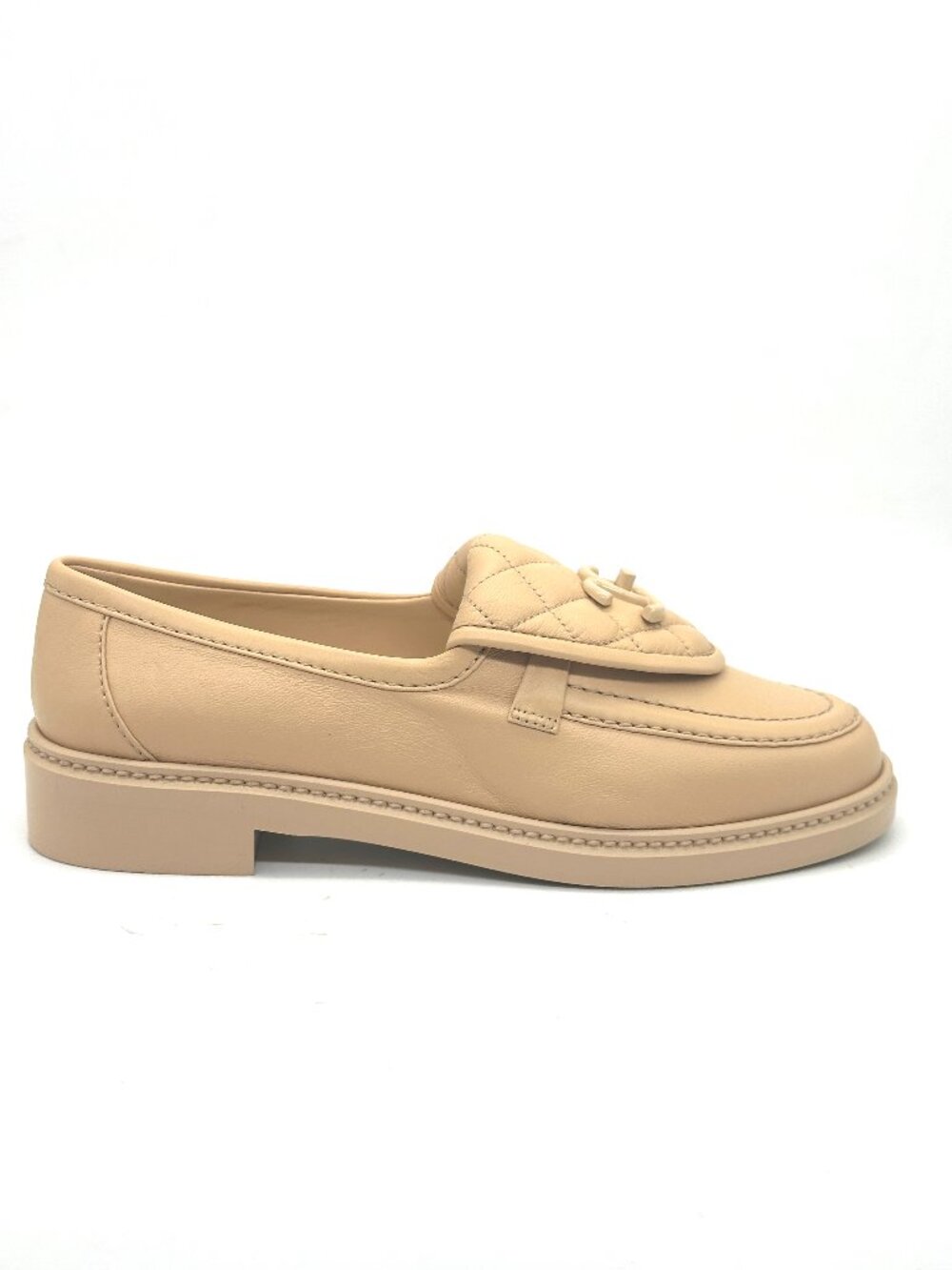 CHANEL 24C Leather Quilted Tab Turn Lock Turnlock CC Loafer Moccasin Flat Shoes - Picture 8 of 13
